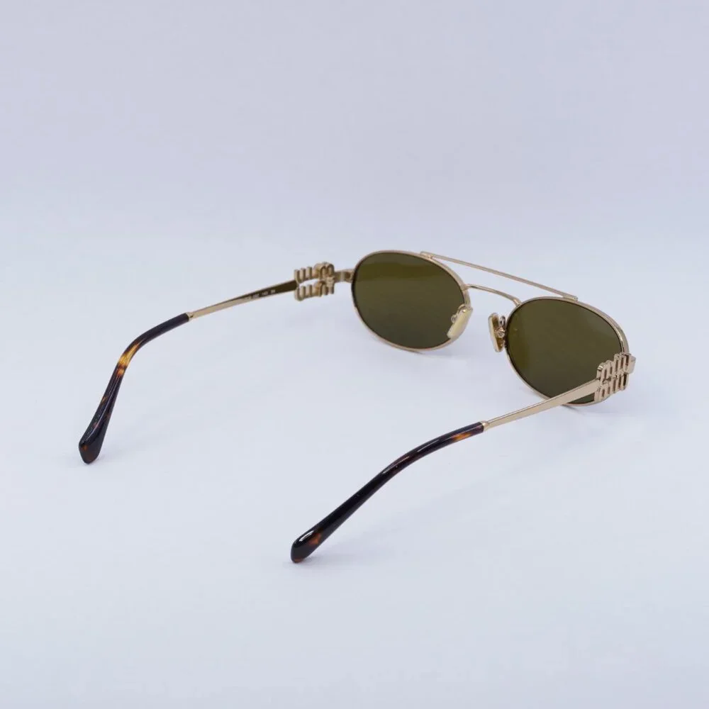 🕶️ New Miu Miu MU54ZS 7OE09Z Sunglasses - Brass Gold Frame, Dark Brown Lenses - Picture 11 of 12